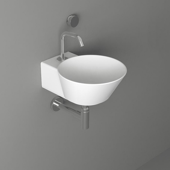 SIMAS WAVE Раковина накладная/подвесная круглая 33,5х43х16,5 см, с 1 отв под смеситель,цвет белый