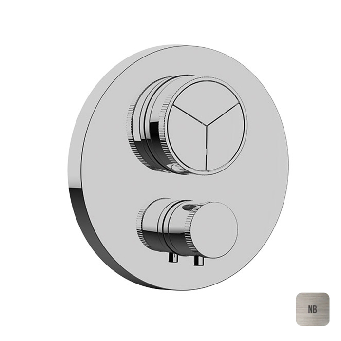 Almar PUSH ROUND CORE Внешняя часть термостата на 3 потребителя, цвет nickel brushed