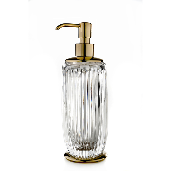 3SC Elegance Дозатор настольный, цвет: прозрачный хрусталь/золото 24к. Lucido