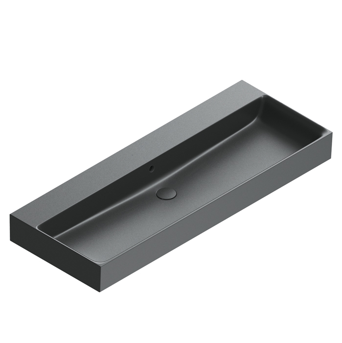 Catalano PREMIUM Раковина 120x47, без отв. под смеситель, покрытие Cataglaze+, цвет черный матовый