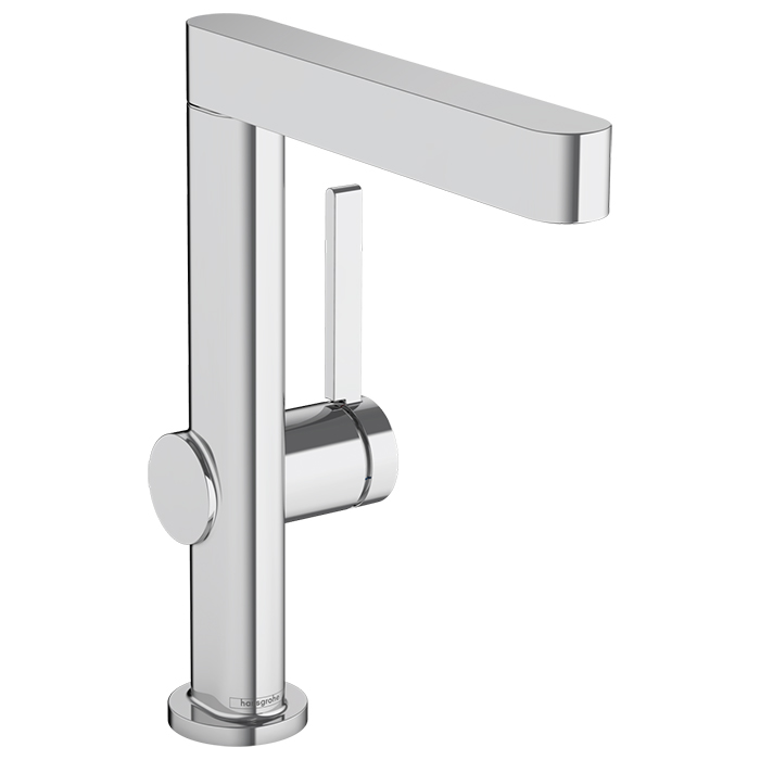 HANSGROHE FINORIS Смеситель для раковины на 1 отверстие, однорычажный, с поворотным изливом, с донным клапаном, цвет хром
