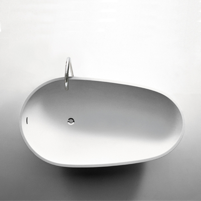 Agape Spoon Ванна отдельностоящая 181.5x98.5x44 см, цвет: белый/светло-серый