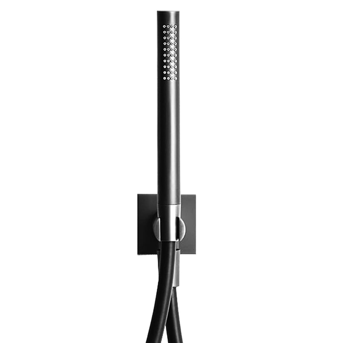 Fantini AK/25 Душевой набор: вывод воды 1/2”, шланг 150 см, ручная лейка FIT, держатель для лейки, цвет: Matt Gun Metal PVD (Спеццена из наличия)