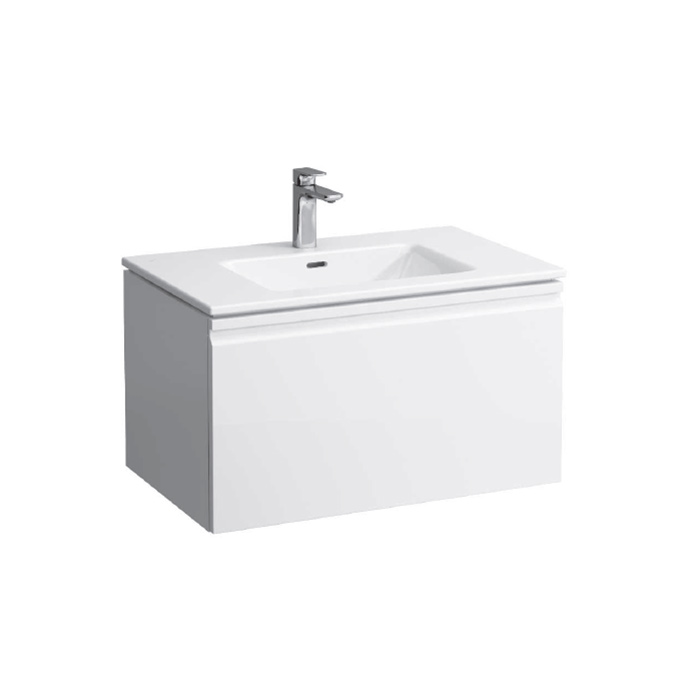 Laufen PRO S комплект: шкафчик с раковиной на 1 отв, 800х500х460 мм, с раковиной Slim 800 мм, 1 внутр. ящик, вкл.орган.для ящика, белый глянцевый