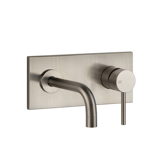 Gessi Emporio Via tortona Bнешняя часть для настенного смесителя с коротким изливом, без донного клапана, цвет: Finox Brushed Nickel