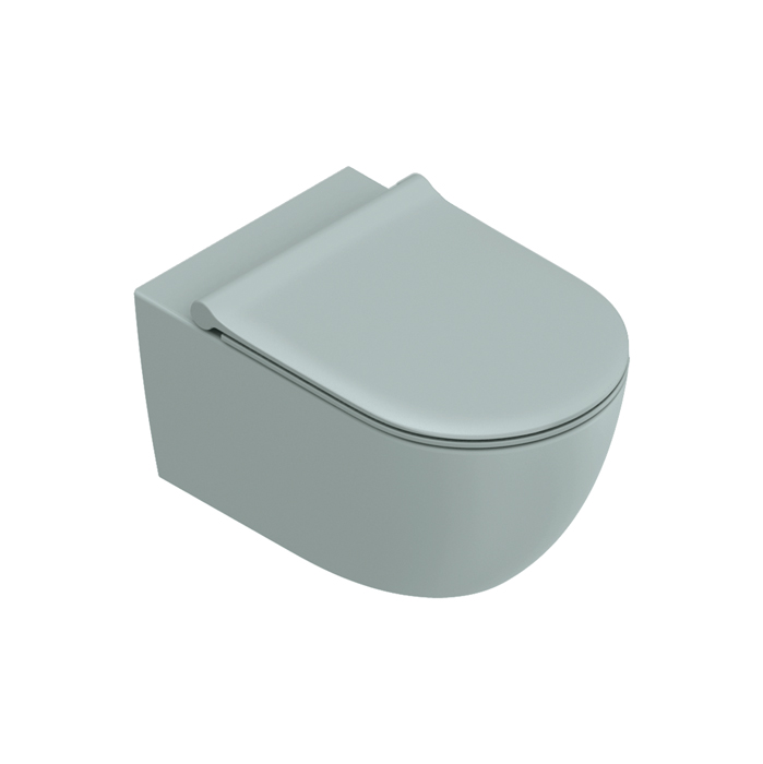 Catalano SFERA Унитаз подвесной 55x35, безободковый, смыв Tornado, покрытие Twinglaze+, без крепежа, цвет Aqua Satinato