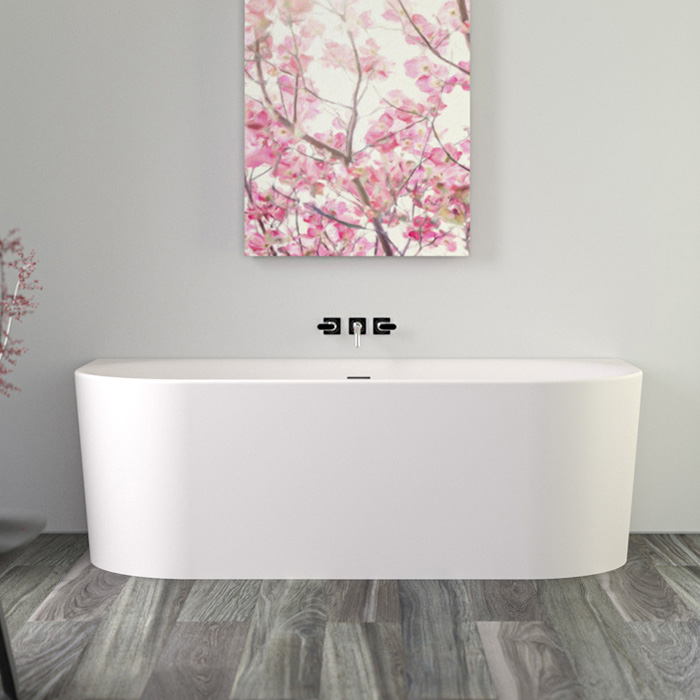 KNIEF Fresh Wall Ванна пристенная 180х80х60см, с щелевым переливом, без слив-перелива, цвет белый (продавать со сливом 0100-091-06)