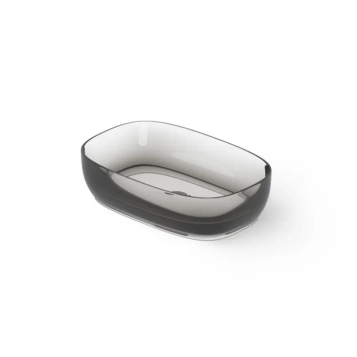 DEA DESIGN Washbasins Раковина настольная 55x36xh14 см, материал: Glasstech прозрачная смола, цвет: Smoky Black R4