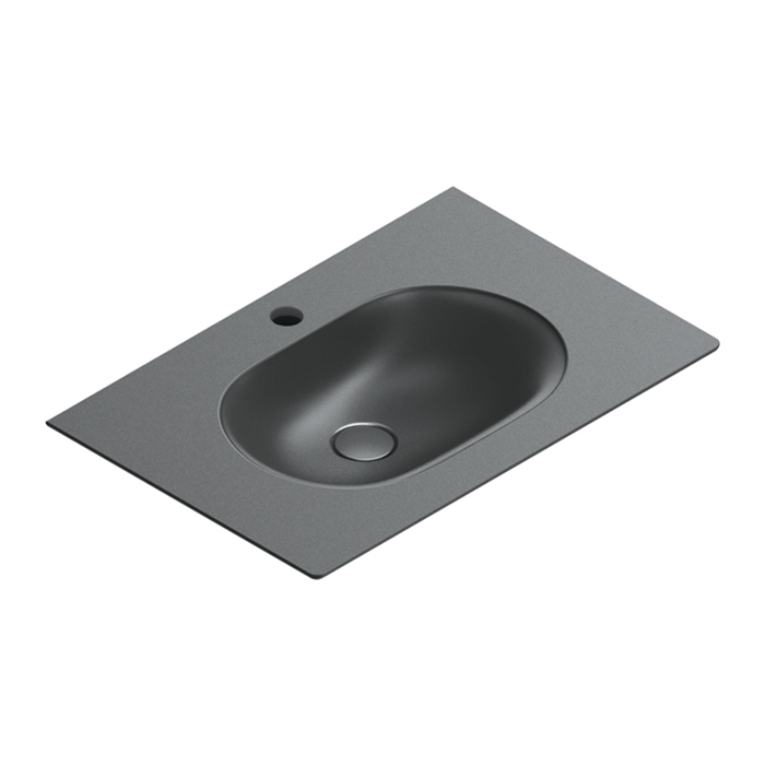 Catalano SFERA Раковина консоль 75x50, с 1 отв. под смеситель, покрытие Cataglaze+ , цвет черный матовый