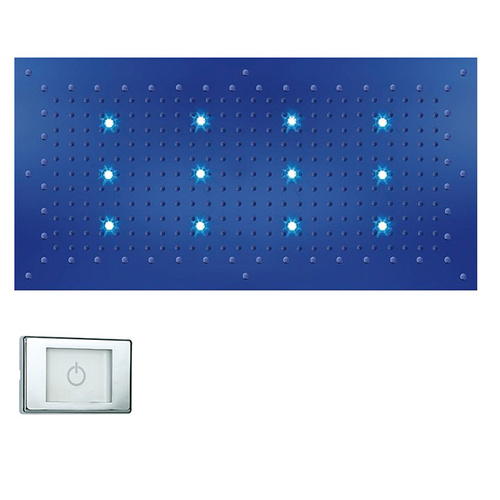 BOSSINI DREAM-XL RECTANGULAR Верхний душ 1000 x 500 mm, с 12 LED RGB, блок питания/управления, Cromoterapia, цвет: хром