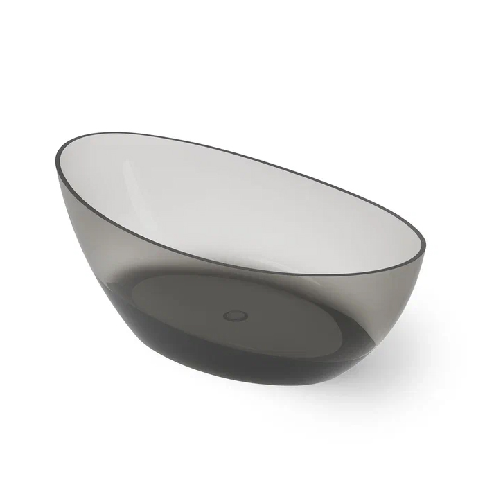 DEA DESIGN Elegant Ванна отдельностоящая 160x80xh55 см, материал: Glasstech прозрачная смола, цвет: Smoky Black R4