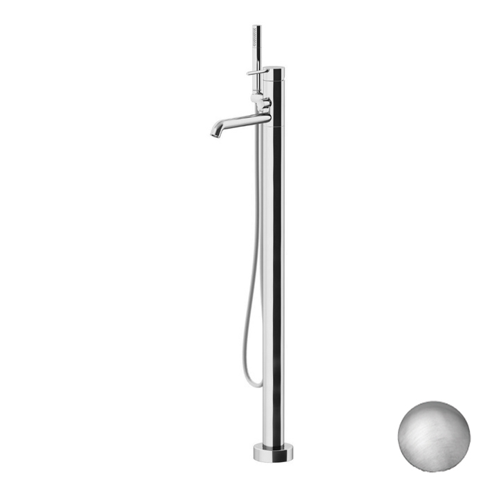 GATTONI CIRCLE TWO Смеситель для ванны напольный 994 мм, с встроенной частью, цвет NICKEL SPAZZOLATO
