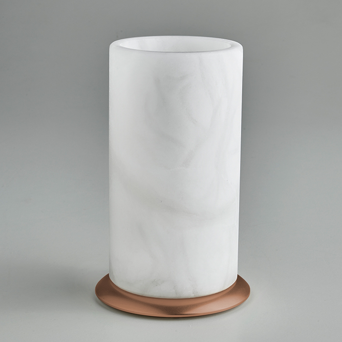 3SC Baster Round Стакан настольный d8хh13 см с основанием, цвет алебастр/Warm Brushed Bronze PVD