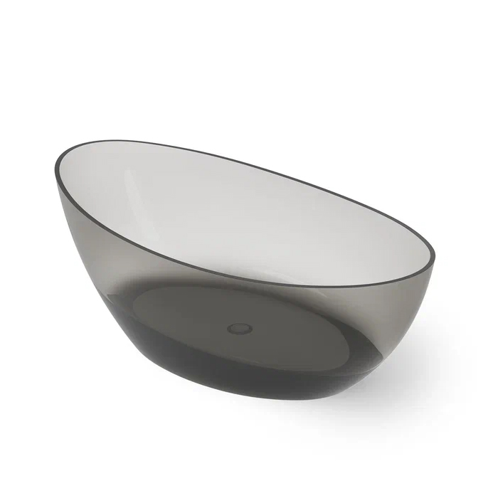 DEA DESIGN Elegant Ванна отдельностоящая 180x90xh62 cm, материал: Glasstech прозрачная смола, цвет: Smoky Black R4