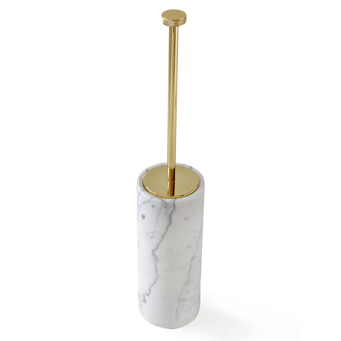 3SC APUANA 2.0 Ершик туалетный напольный d11xh65 см, цвет мрамор White Statuario/Oro 24Kt Opaco
