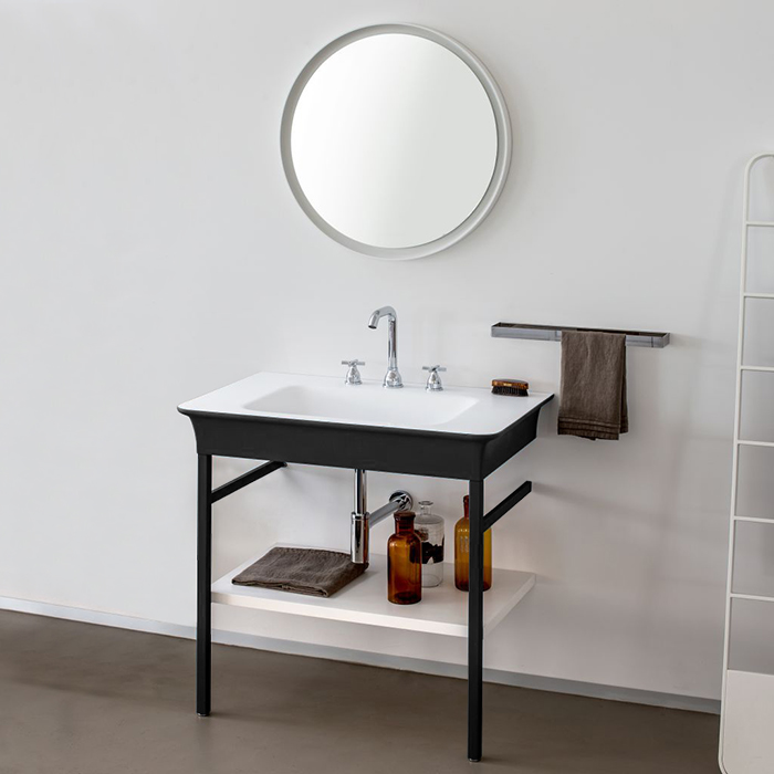 Agape Novecento XL Раковина подвесная 90x55x13 см, 3 отв., цвет: матовый белый/темный серый
