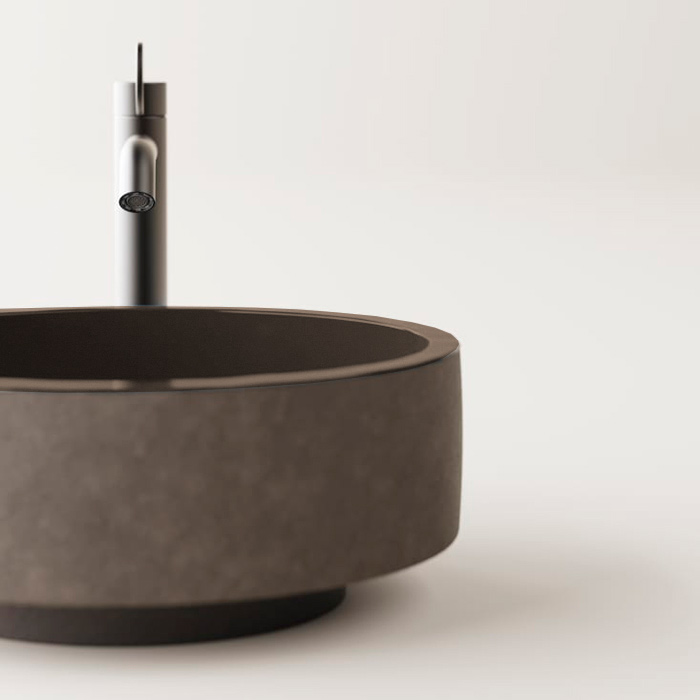 AGAPE CENOTE Раковина Ø420х182 мм., для установки на столешницу, цвет Dark clay