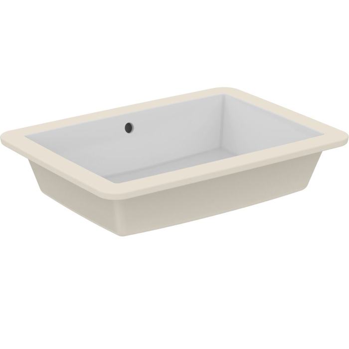 Ideal Standard Strada Раковина 595х440 мм, прямоугольная с переливом, встраиваемая снизу без отв. под смес., с крепежом, цвет: белый глянец