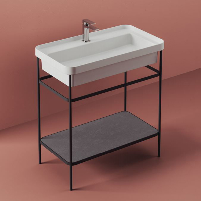 Artceram FUORI SCALA Металическая структура 40x57хh83см для раковины Fuori Scala rettangolare 61, цвет: черный матовый