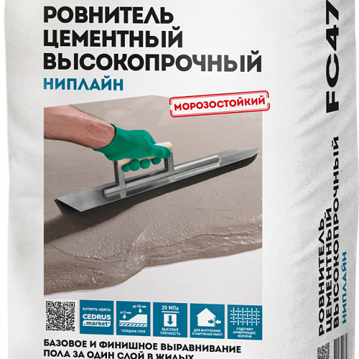 Ровнитель цементный высокопрочный Основит Ниплайн FC47 25 кг