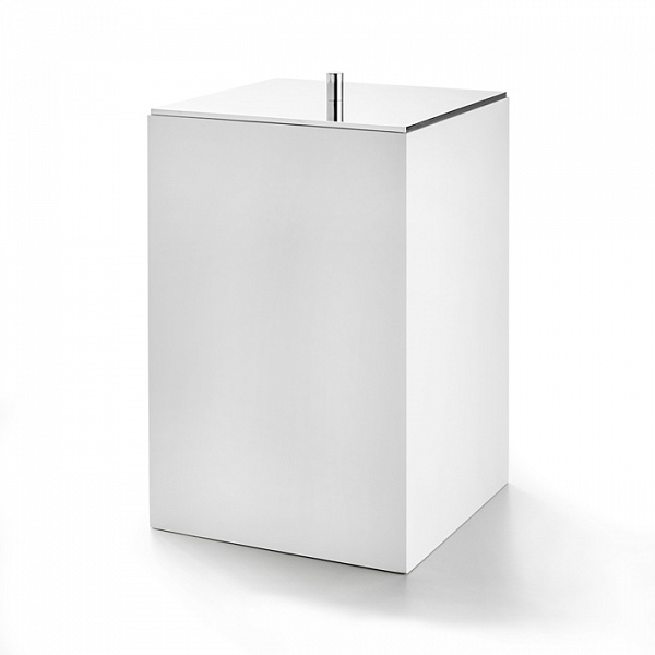 3SC BeMood White Урна с крышкой 20хh32х20 см, цвет белый/хром