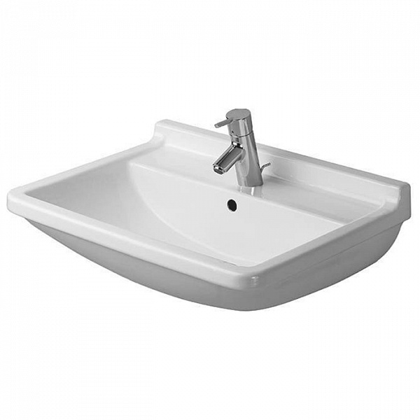 Duravit Starck 3 Раковина подвесная 600х450 мм с 1 отв под смеситель, с переливом, цвет белый (Спец.цена из наличия)