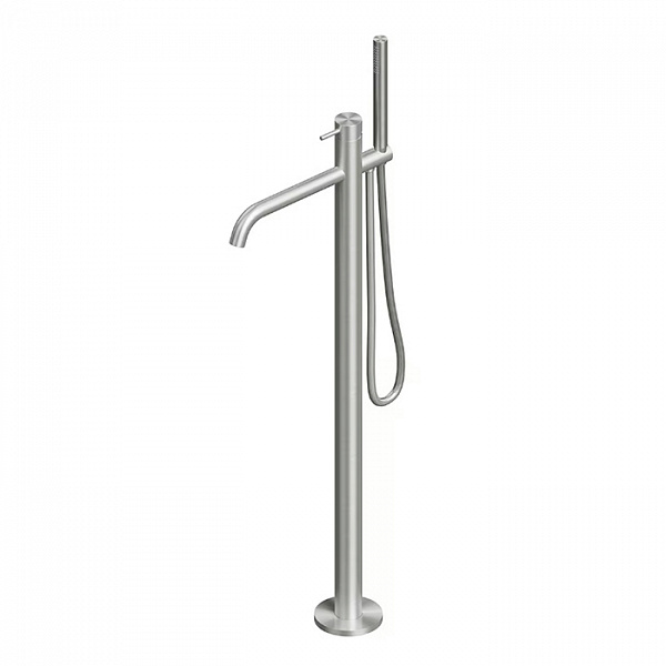 QuadroDesign SOURCE/OTTAVO 1262AS/1 Смеситель для ванны напольный, цвет Brushed Stainless Steel