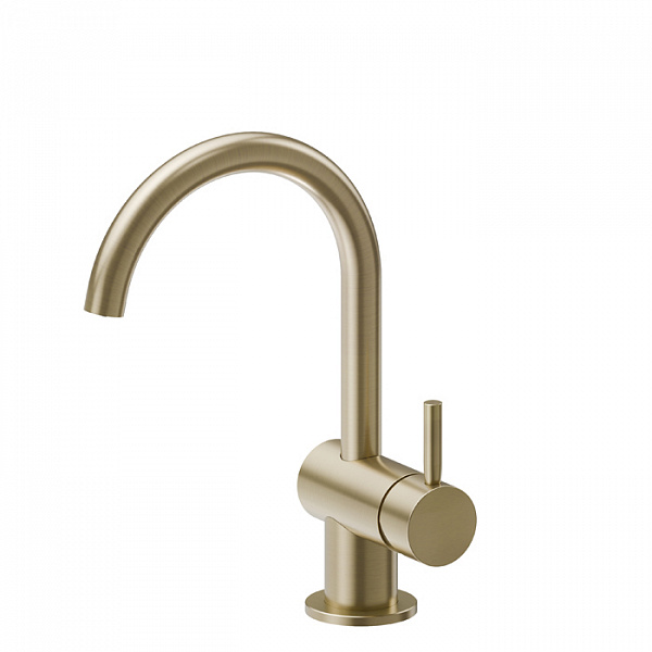 Newform Blink Смеситель для раковины без донного клапана, цвет: PVD brushed pale gold