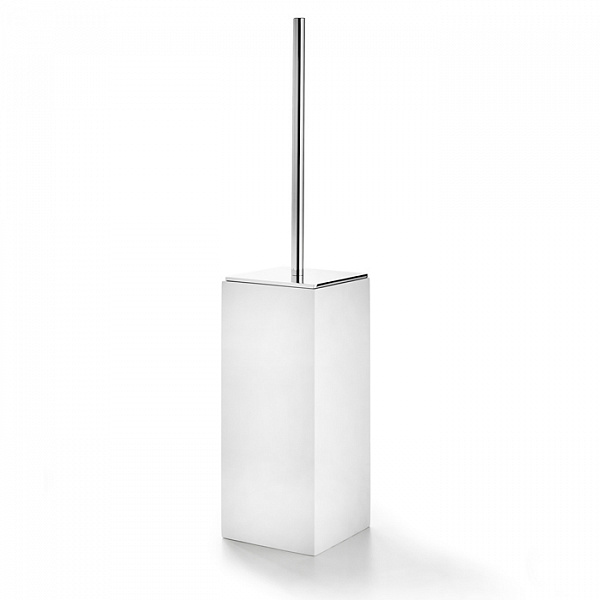 3SC BeMood White Ершик туалетный напольный 10,5xh50х10,5 см, цвет белый/Satin Nickel