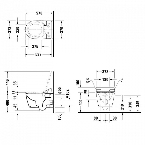 Duravit SensoWash Slim+ Сиденье с функцией биде, цвет: белый (для унитаза 2529592000) (ЖДЕМ 8шт на склад!)
