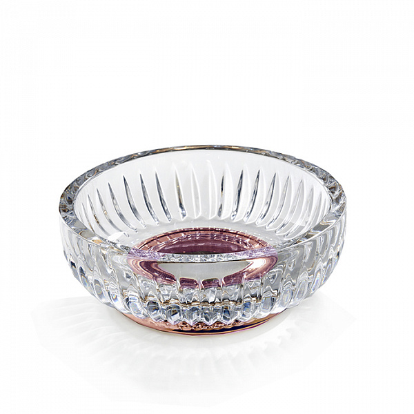 3SC Elegance Мыльница настольная, цвет: прозрачный хрусталь/oro rosa lucido