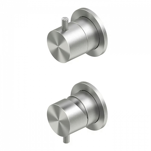 QuadroDesign SOURCE 1247.00AS Смеситель из стены с переключателем на 2 потребителя, цвет Brushed Stainless Steel