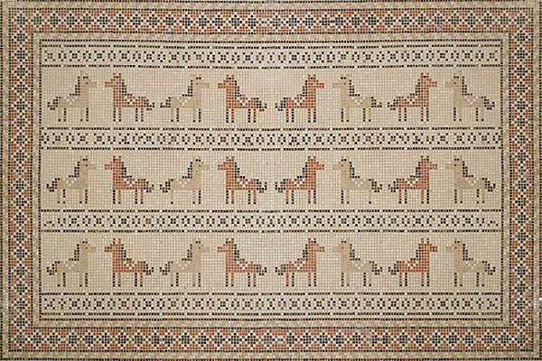 Матричное панно Матричное панно из натурального камня Marble Mosaic Art&Natura Лошадки