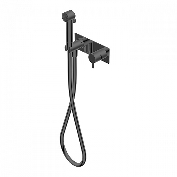 Ritmonio Toilet accessories Гигиенический душ из латуни со смесителем, внешняя часть (для встр. части PM0000F), цвет: Brushed Black Chrome