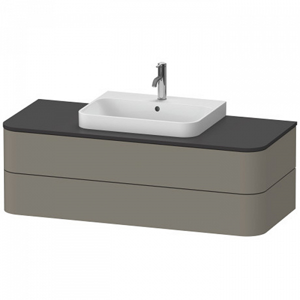 Duravit Happy D.2 Plus Тумба подвесная 408x1300x550мм 2 ящика, цвет: stone grey satin matt